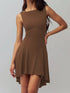 high-low-round-neck-sleeveless-dress OhSoStyled - Sophia's Style in Brown-16